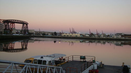 Ship moored at harbor