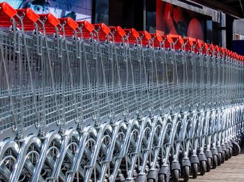 Row of shopping carts