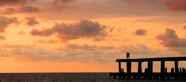 Scenic view of sunset over sea