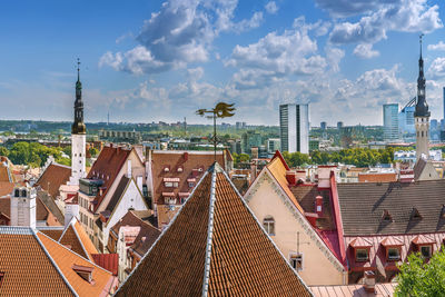 View of tallinn old town from toompea hill, estonia