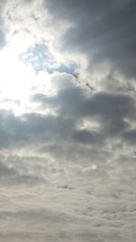 Low angle view of cloudy sky