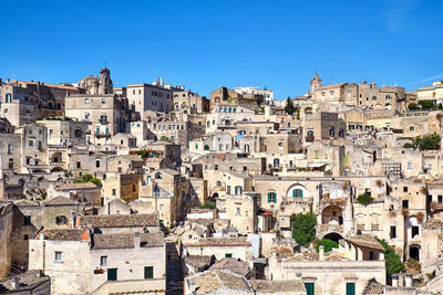 The old houses of matera in southern italy on a sunny day