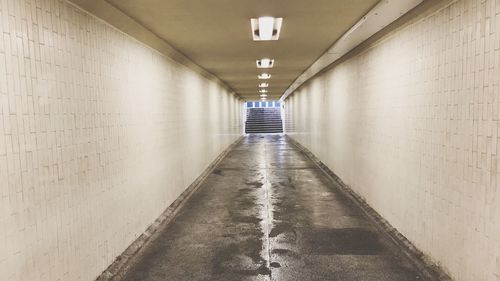 Interior of illuminated corridor