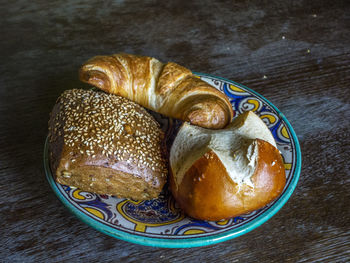 Close-up of breakfast on table