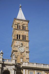 Clock tower of the papal basilica of santa maria maggiore, travel reportage