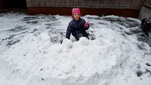 Woman in snow