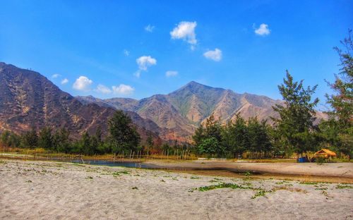 Scenic view of mountains against sky