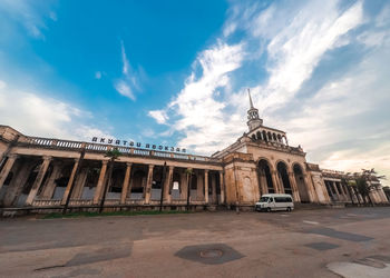 Exterior of historic building against sky