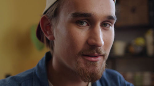 Close-up portrait of young man