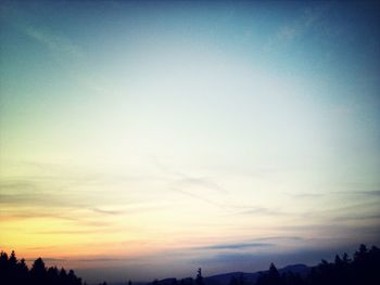 Silhouette landscape at sunset