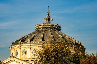 Low angle view of traditional building against sky