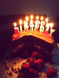 Close-up of birthday cake