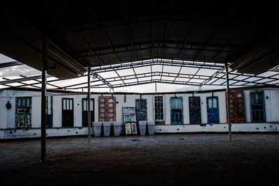 Empty street and buildings in city