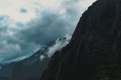 Low angle view of mountain against sky