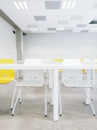 View of classroom ceiling