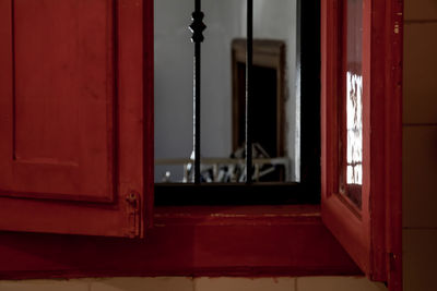 Close-up of window of building