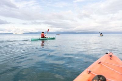 Teen boy kayaking in costa rica