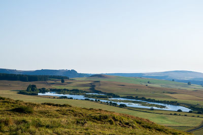 Scenic view of landscape against clear sky