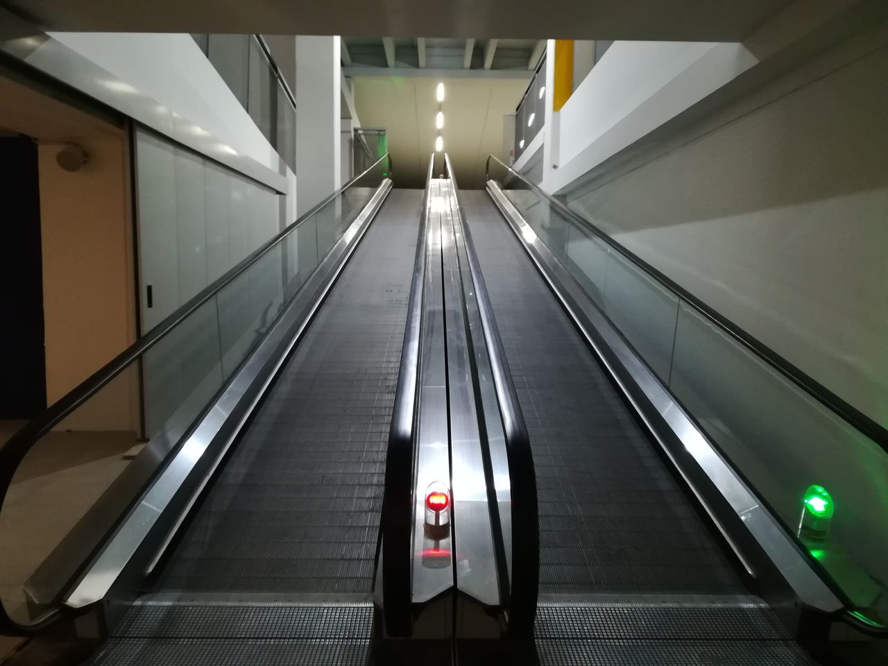 Empty escalators