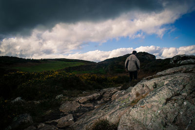 View of landscape against cloudy sky