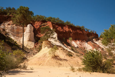 Rock formations on sunny day