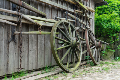 Old rusty bicycle wheel