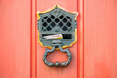 Close-up of closed door