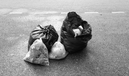 High angle view of ice cream on street