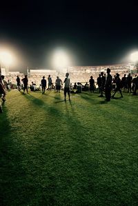 People enjoying at night
