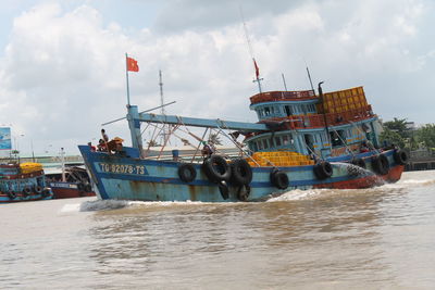 Boats in sea