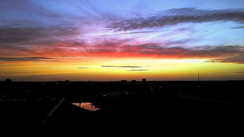 Scenic view of dramatic sky during sunset