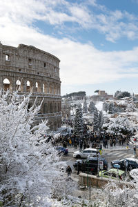 Old ruin building against cloudy sky