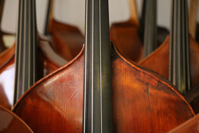 Close-up of guitars