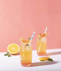 Close-up of drink with orange juice