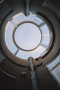 Low angle view of skylight in building