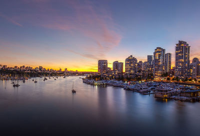 Vancouver yaletown lights at sunset with dramatic skies