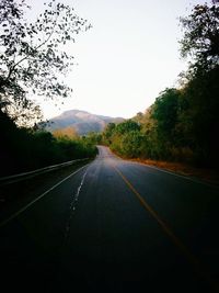 Road amidst trees against sky