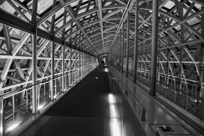 Steel beams, modern archtecture design corridor, bridge