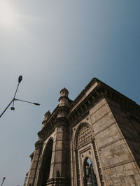 Low angle view of building against clear sky