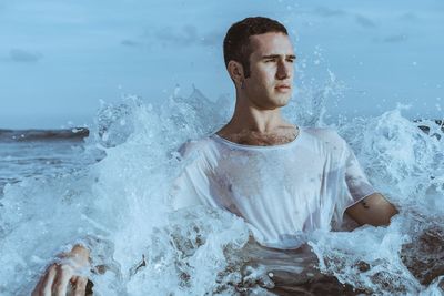 Man looking at sea