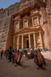 Group of people in front of building