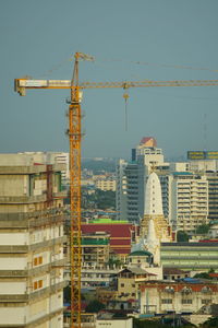 Buildings against clear sky in city