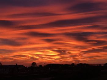 Scenic view of dramatic sky during sunset