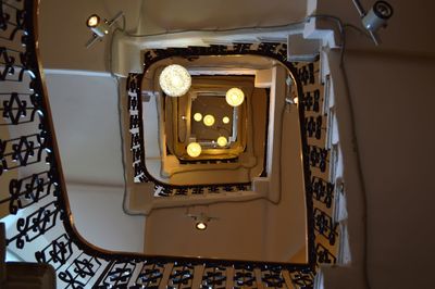 Low angle view of illuminated staircase