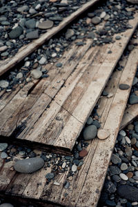 High angle view of railroad track