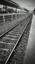 Railroad tracks against sky