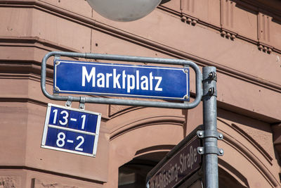 Low angle view of road sign