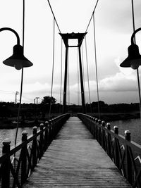 View of suspension bridge against sky