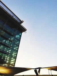 Low angle view of building against clear sky