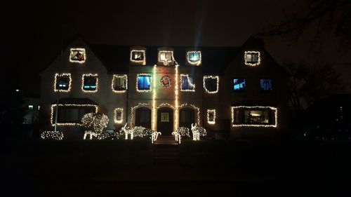 View of illuminated built structure